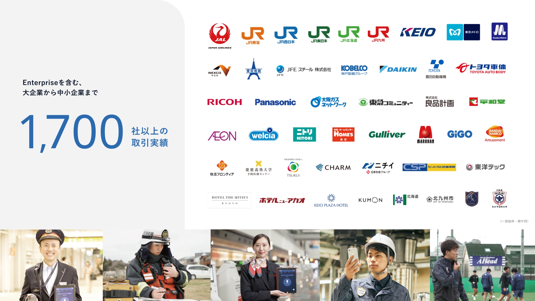 Buddycomの取引実績(1,700社以上)